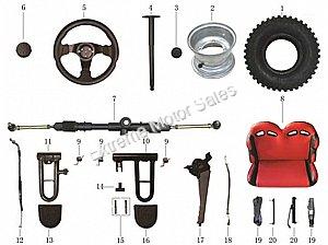 Kandi 49FM5-E | 125FM5-E Steering Shaft L5C0049FM5E030400