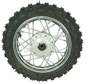 Dirt Bike 10 inch front wheel assembly with 4 bolt mounting pattern