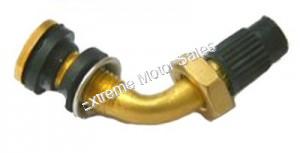 Bent Air Valve Stem with removable locking nut and seals