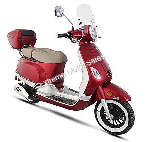 Amigo Avenza 150cc Scooter with Windshield, Trunk, USB, White Wall Tires