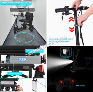 MotoTec Folding Mobility Electric Trike 48v 700w Dual Motor Lithium