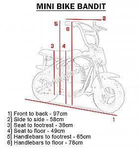 MotoTec Bandit 52cc 2-Stroke Kids Gas Mini Bike Retro Style