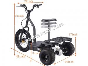 MotoTec Electric Trike 3 Wheel 48v 1200W Chariot Segway