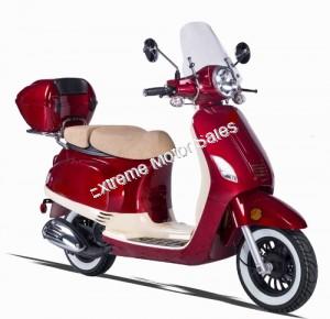 Amigo Avenza 50cc Scooter with USB, Windshield, Trunk, White wall