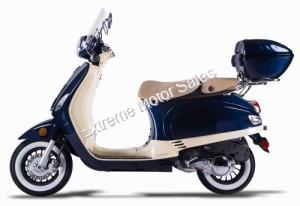 Amigo Avenza 50cc Scooter with USB, Windshield, Trunk, White wall