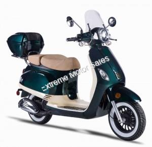 Amigo Avenza 150cc Scooter with Windshield, Trunk, USB, White Wall Tires