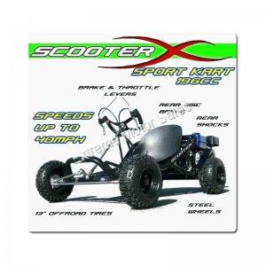 ScooterX Sport Kart 196cc Go Cart 6.5HP Off Road Go Kart