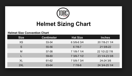 Sizing Chart > Extreme Motor Sales, Inc